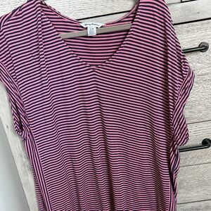 Tommy Bahama Pink and navy  Striped Short Sleeve Tee